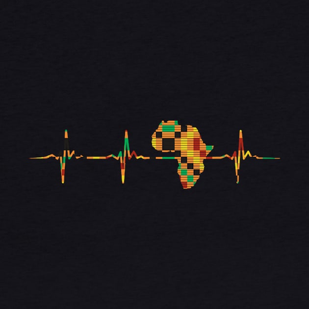 Africa Map, Kente Pattern, Heartbeat, Love Africa by kentevibes